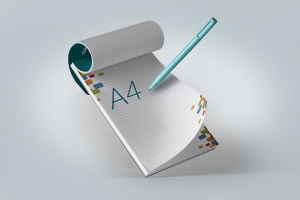 Notes A4 klejony 25 K 4+0 bez okładki - 50 sztuk